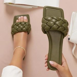 Shein army green sandals